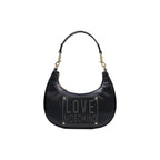 Small Black Polyurethane Shoulder Bag