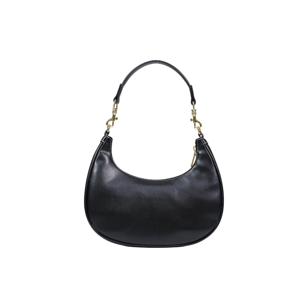 Small Black Polyurethane Shoulder Bag