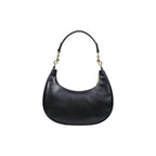 Small Black Polyurethane Shoulder Bag