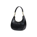 Small Black Polyurethane Shoulder Bag