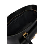 Black Polyurethane Shopper Handbag