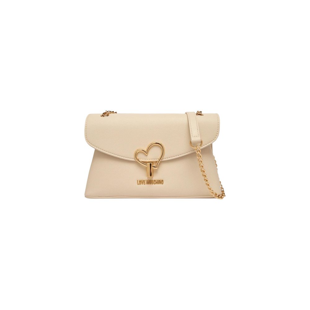 Medium Faux Leather Handbag with Gold Heart Detail