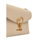 Medium Faux Leather Handbag with Gold Heart Detail