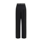 Black Triacetate Casual Pants
