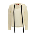 Beige Silk Teardrop Blouse