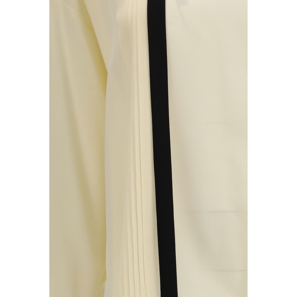 Beige Silk Teardrop Blouse
