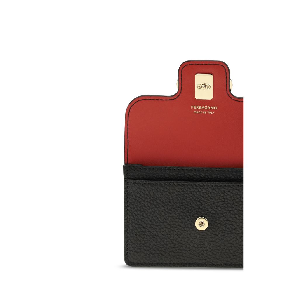 Hammered Calfskin Gancini Keyring Wallet