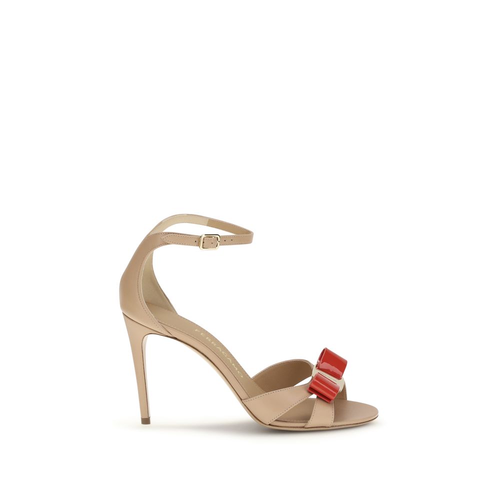 Beige Calf Leather Vara Stiletto Heel Sandals