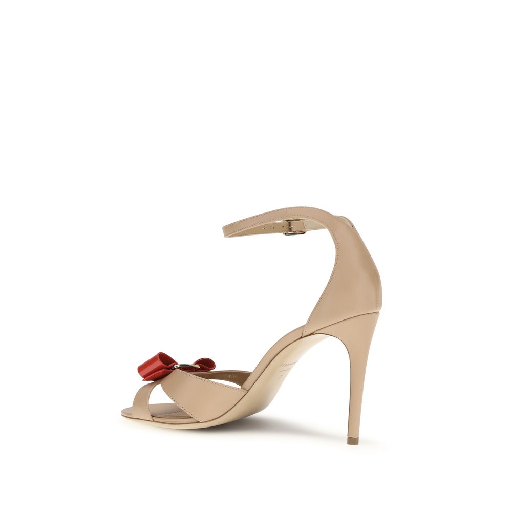 Beige Calf Leather Vara Stiletto Heel Sandals