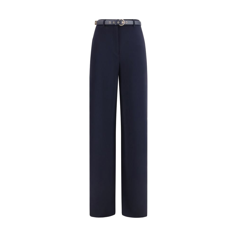 Ivory Triacetate Wide-Leg Pants