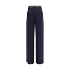 Ivory Triacetate Wide-Leg Pants