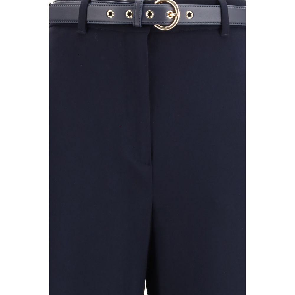 Ivory Triacetate Wide-Leg Pants