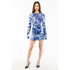 Multi‑Blue Cotton‑Elastane Dress