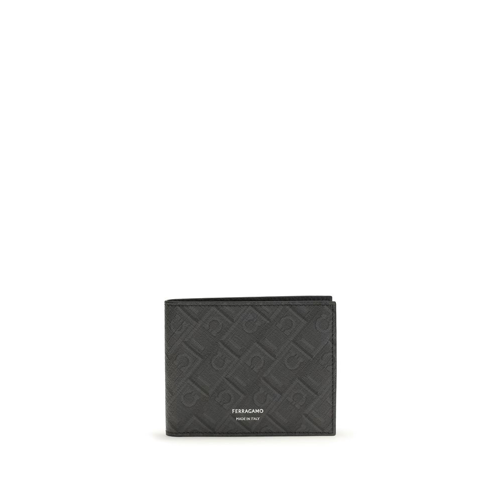 Hammered Calfskin and Coated Fabric Monogram Wallet