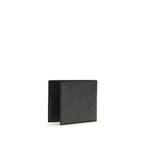 Hammered Calfskin and Coated Fabric Monogram Wallet