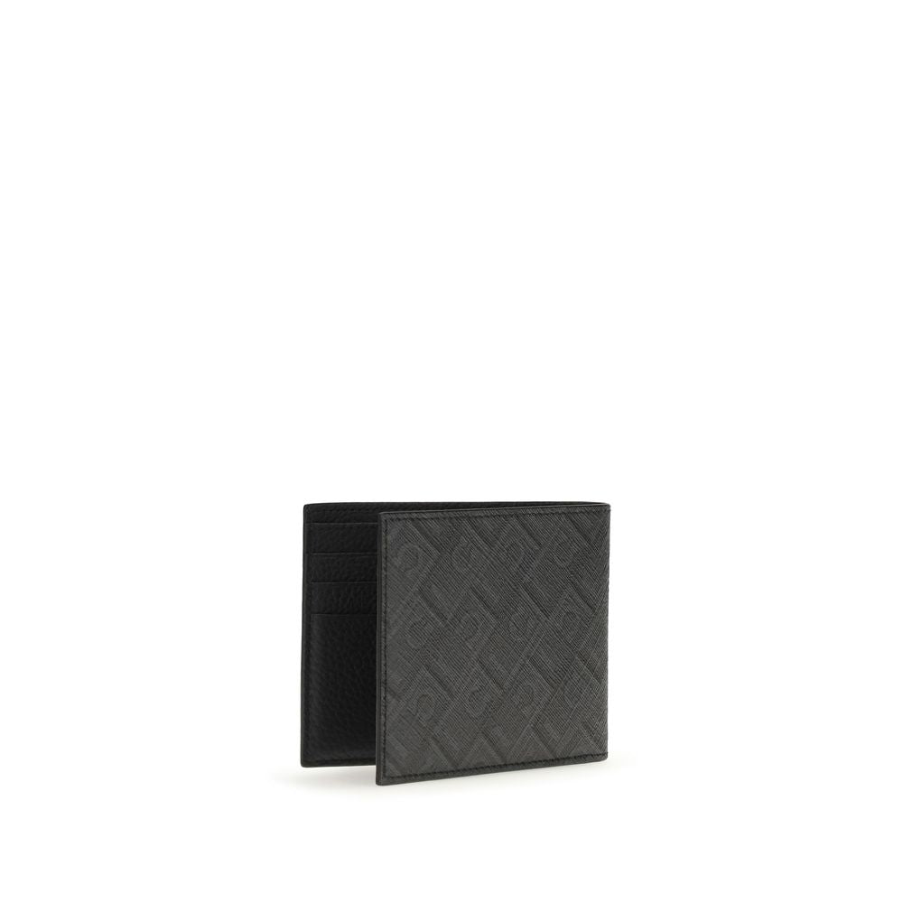 Hammered Calfskin and Coated Fabric Monogram Wallet