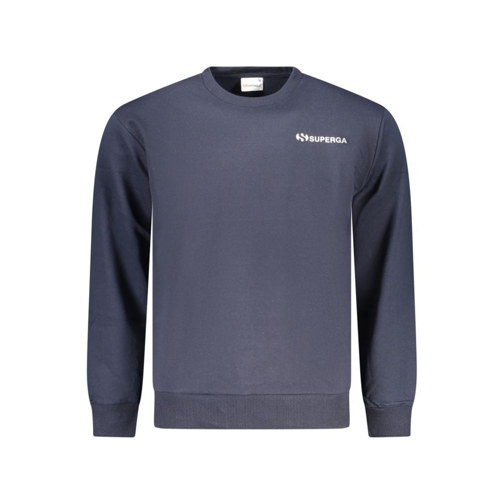 Blu Cotton-Polyester Crew Sweatshirt