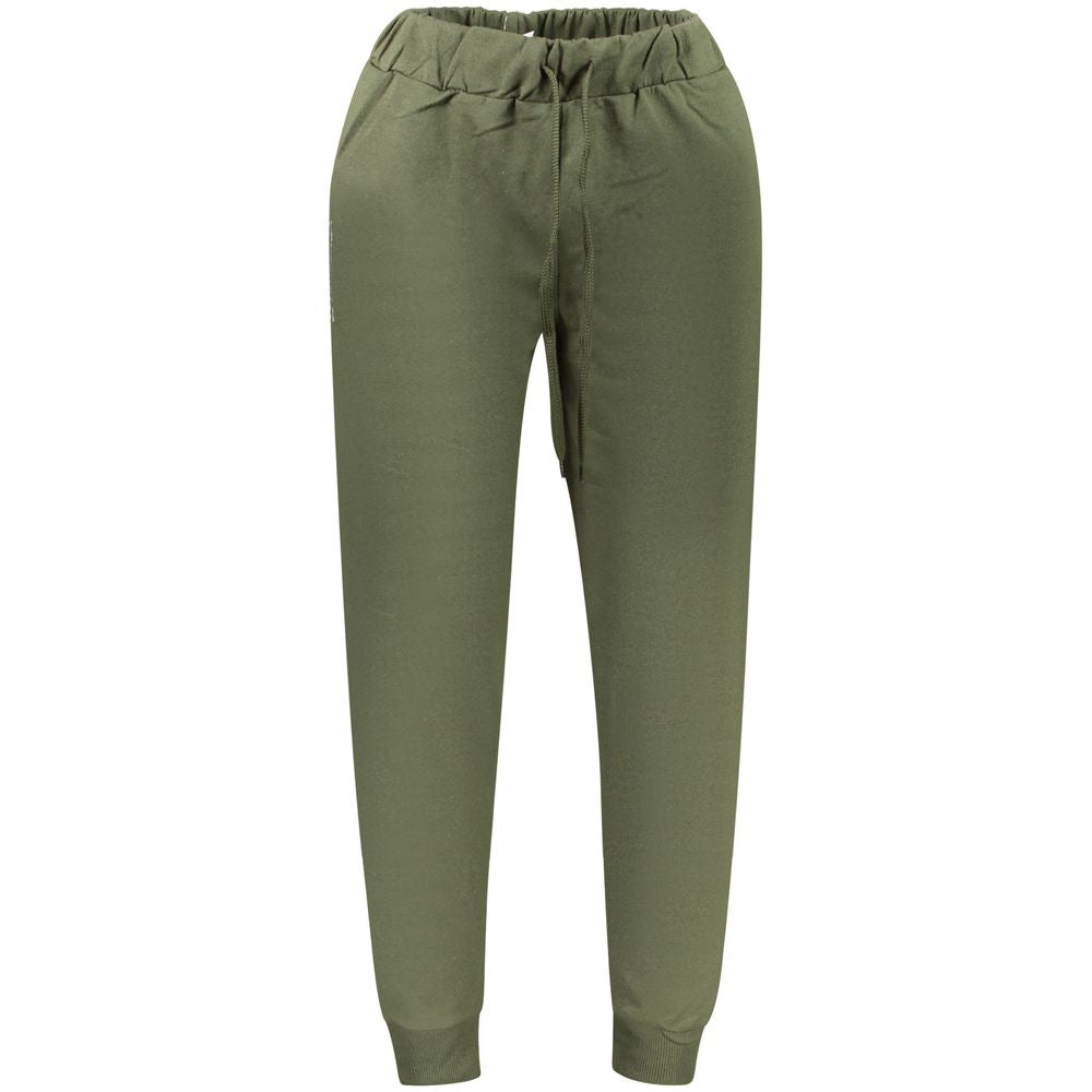 Green Cotton-Blend Track Pant