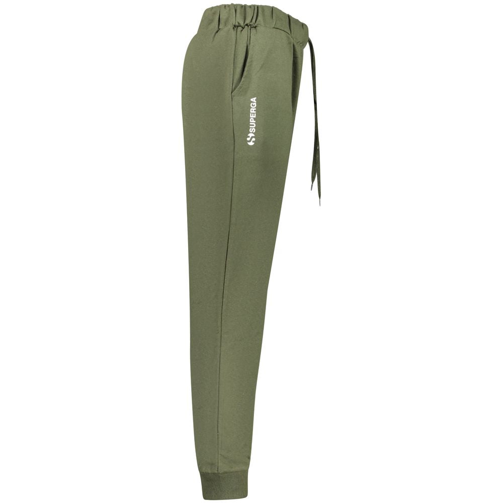 Green Cotton-Blend Track Pant