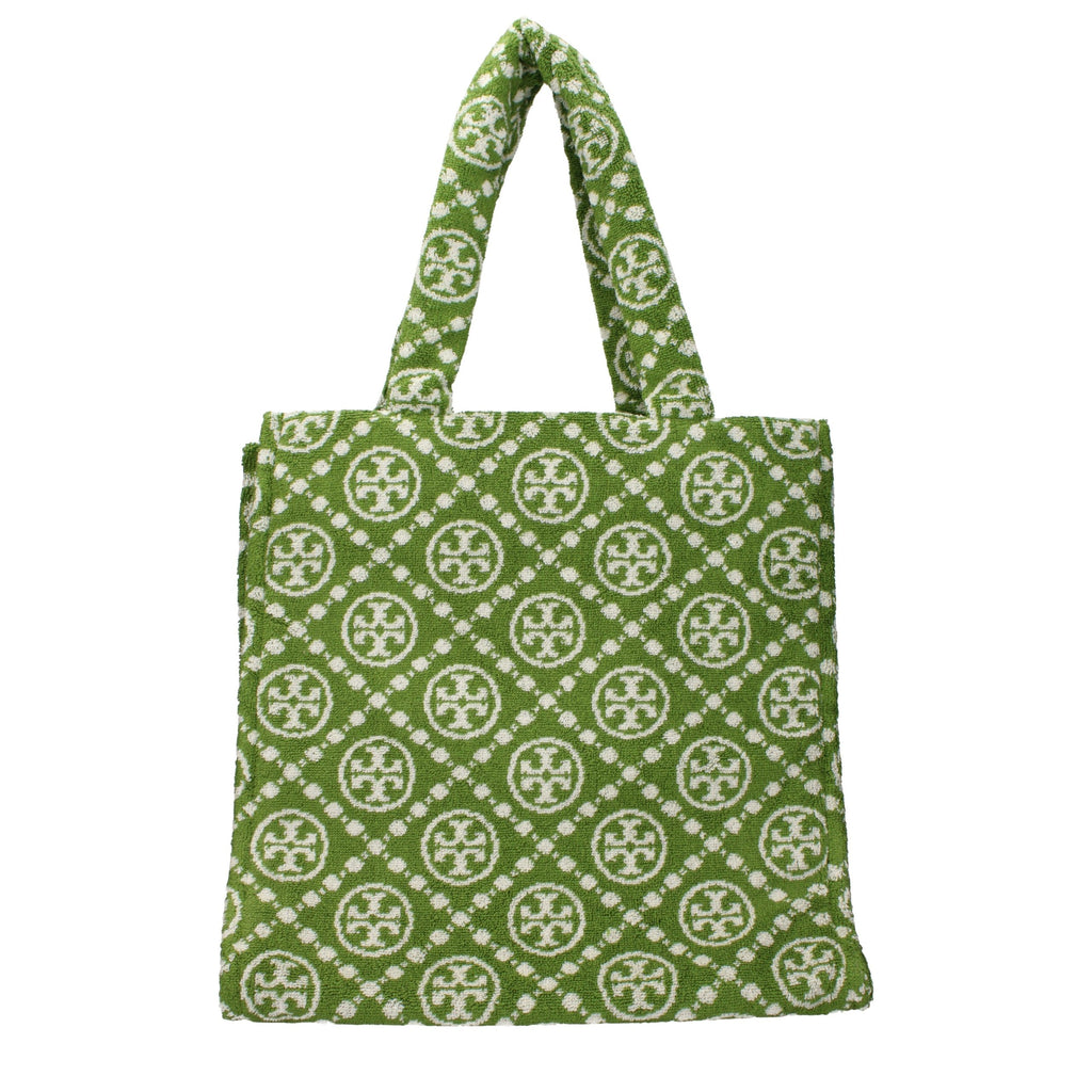 Green Cotton Terry Monogram Shoulder Bag