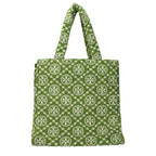 Green Cotton Terry Monogram Shoulder Bag