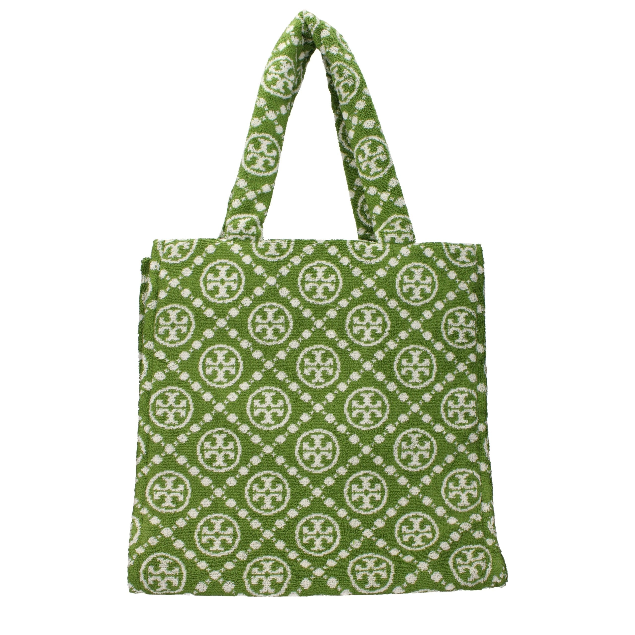 Green Cotton Terry Monogram Shoulder Bag