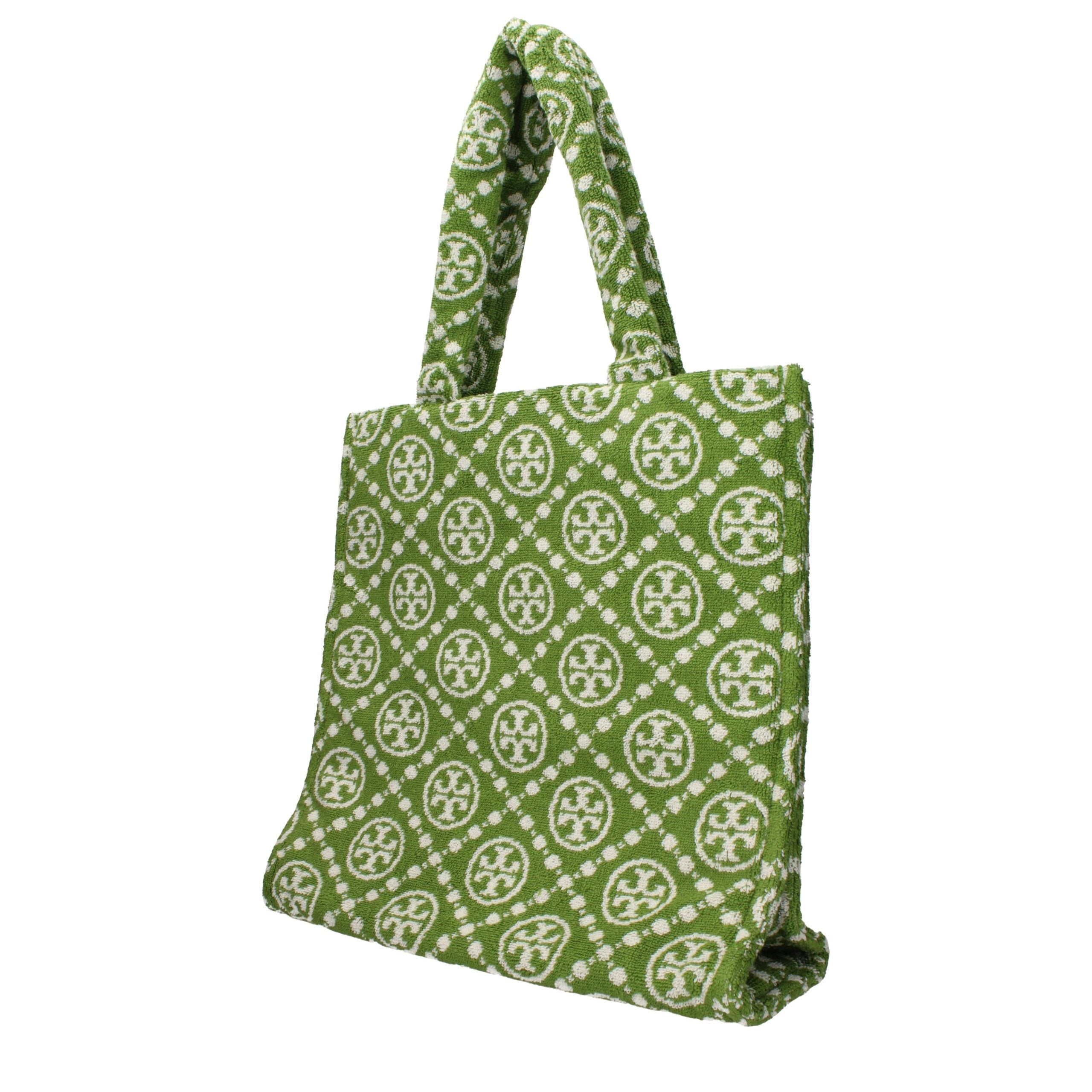 Green Cotton Terry Monogram Shoulder Bag