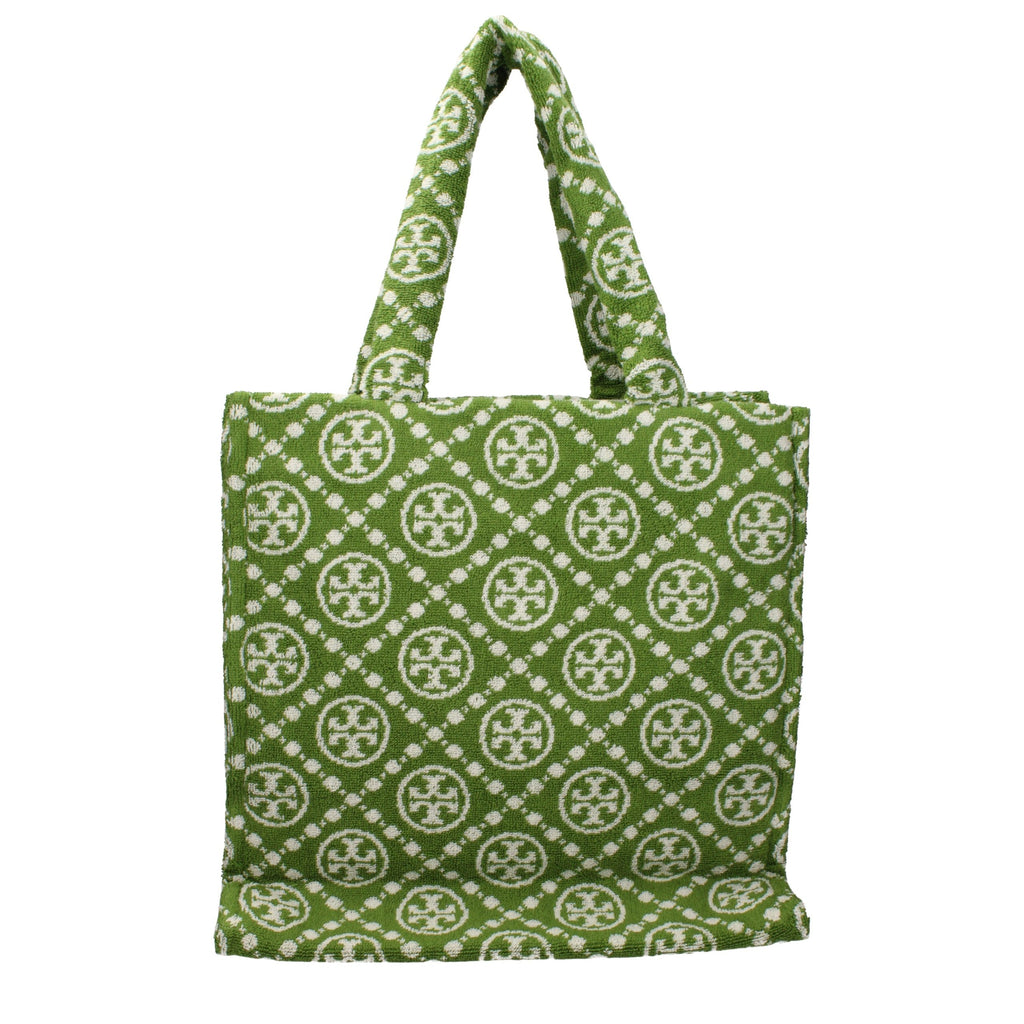 Green Cotton Terry Monogram Shoulder Bag