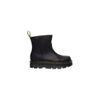 Black Leather Zebzag Rigger Wyoming Ankle Boots