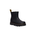 Black Leather Zebzag Rigger Wyoming Ankle Boots