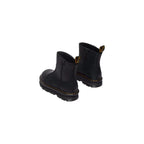 Black Leather Zebzag Rigger Wyoming Ankle Boots