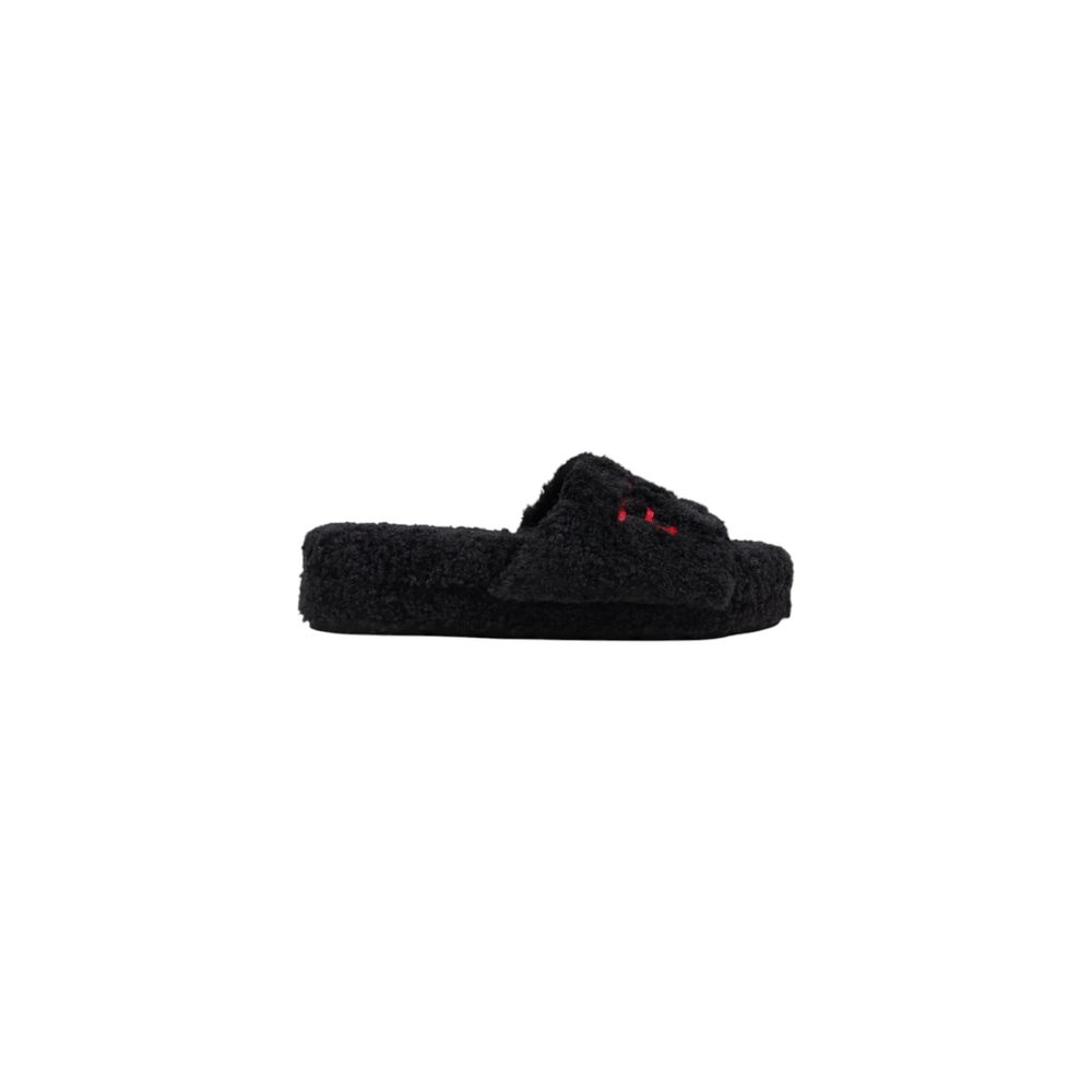 Plush Textile Platform Slippers