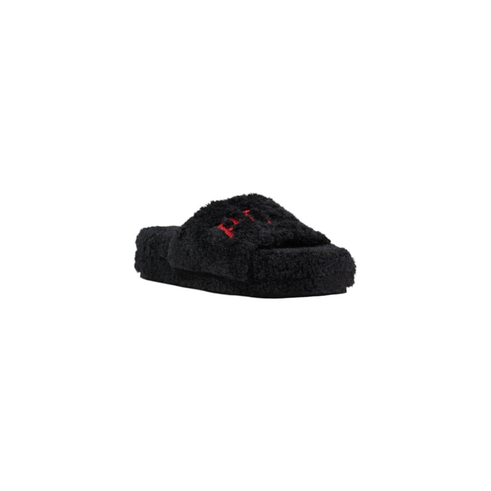 Plush Textile Platform Slippers