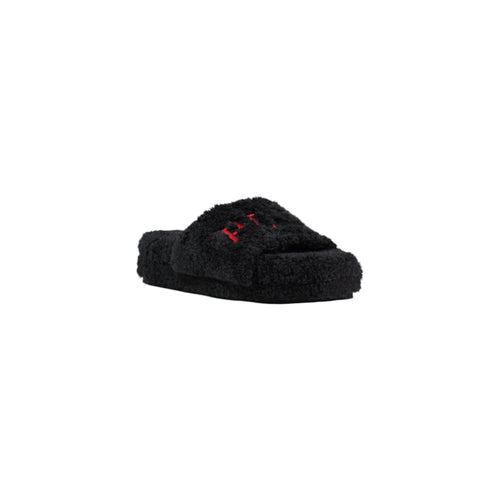 Plush Textile Platform Slippers
