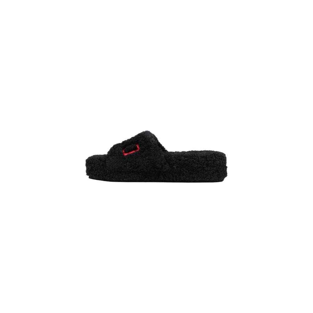 Plush Textile Platform Slippers