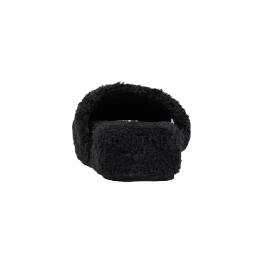 Plush Textile Platform Slippers