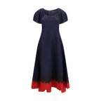 Blue Viscose Casual Dress