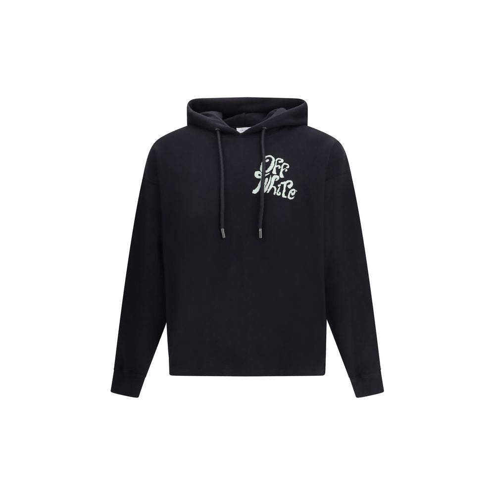 Black Cotton Pullover Hoodie