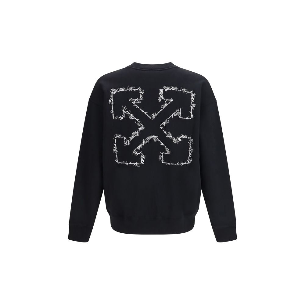 Script Arrow Cotton Crewneck Sweatshirt