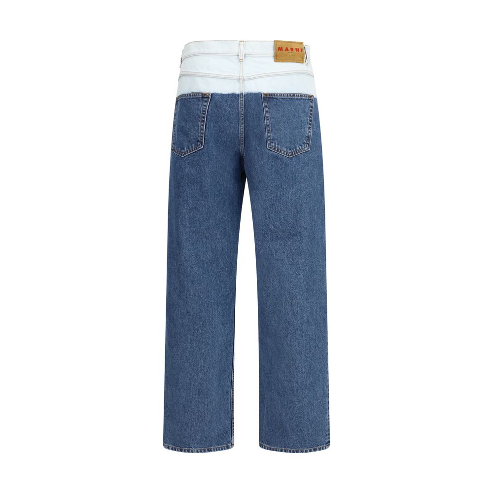 Bleached Cotton Straight-Leg Jeans