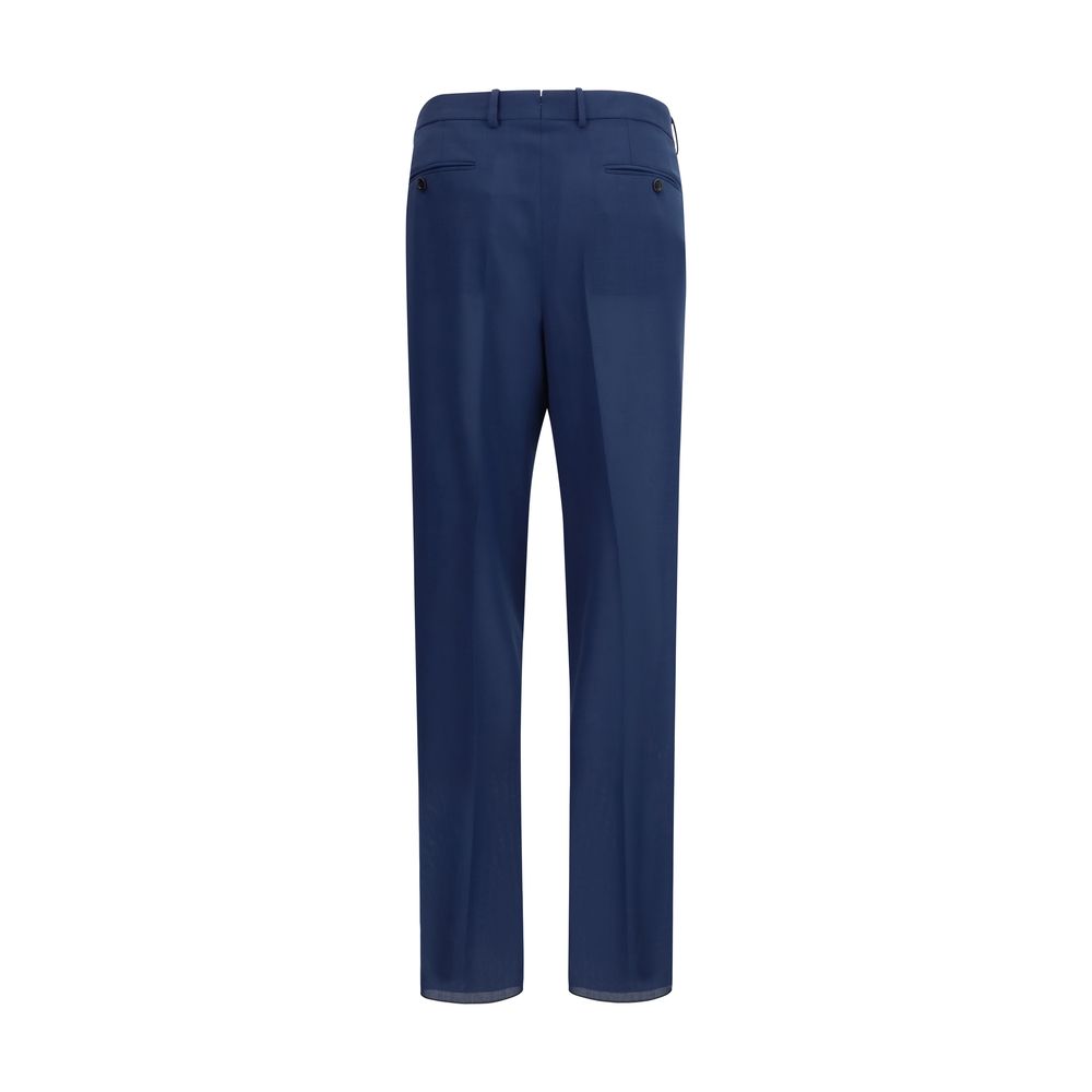 Bicolor Wool Pleated Trousers