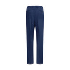 Bicolor Wool Pleated Trousers