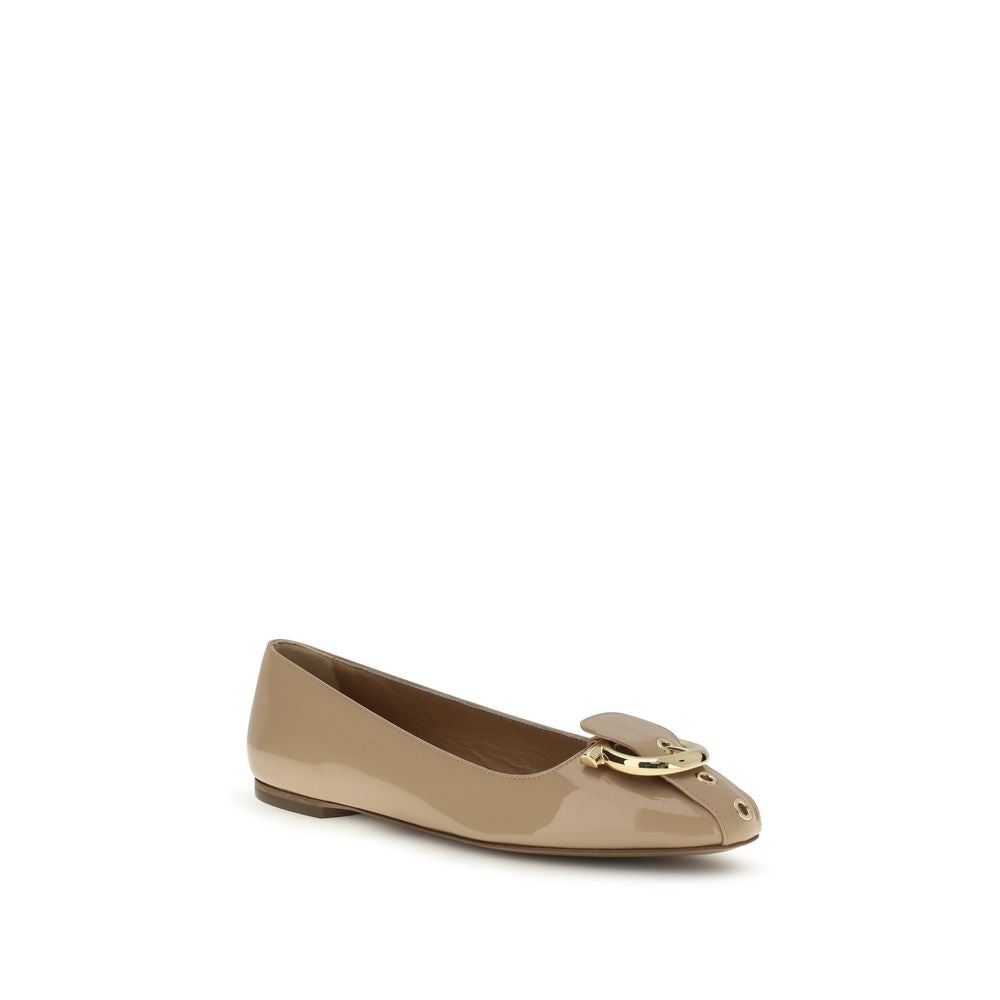 Calfskin Gancini Ballerinas