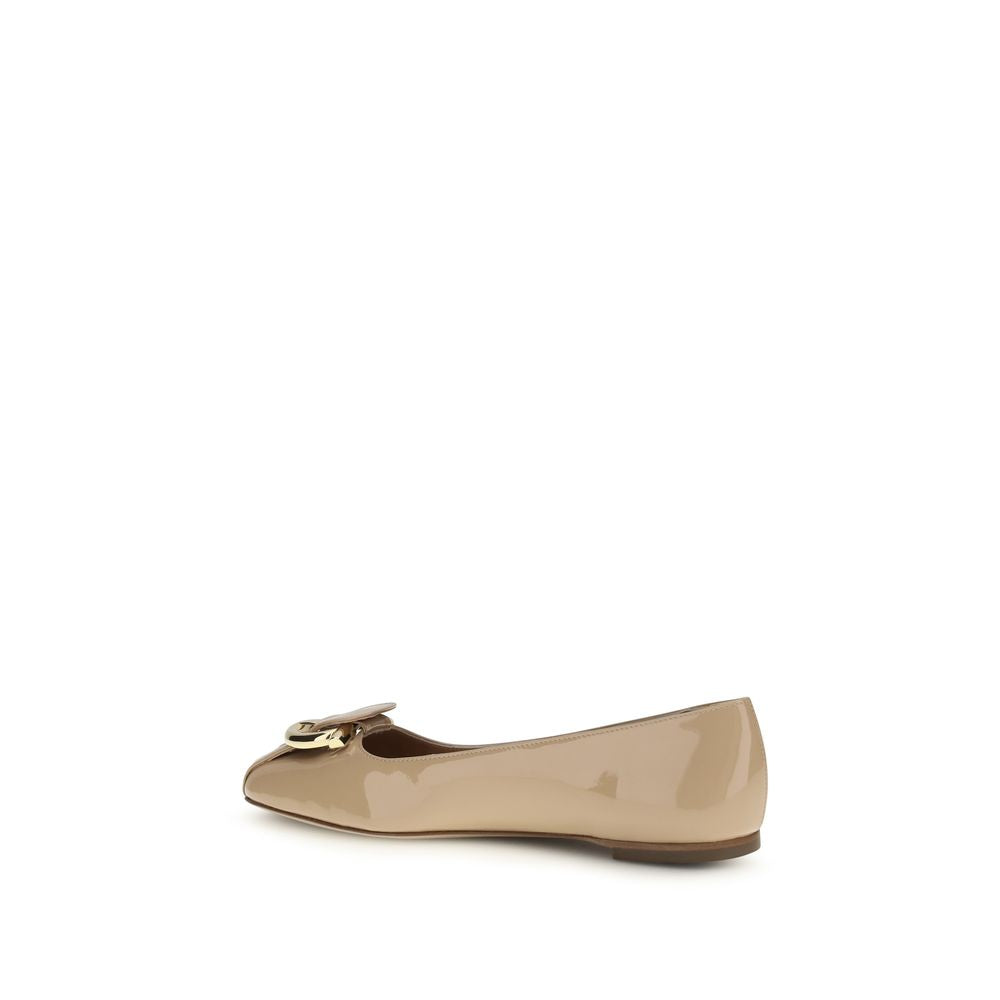 Calfskin Gancini Ballerinas