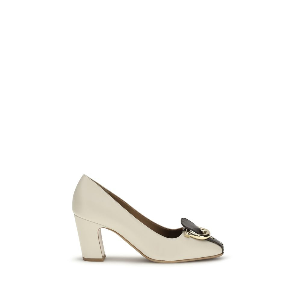 Beige Calfskin Pumps
