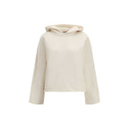 Beige Cotton Hooded Sweatshirt