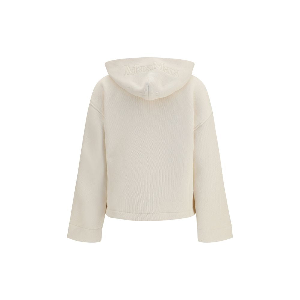 Beige Cotton Hooded Sweatshirt