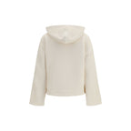 Beige Cotton Hooded Sweatshirt