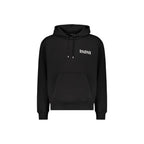 Black Cotton Logo Print Hoodie