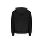 Black Cotton Logo Print Hoodie